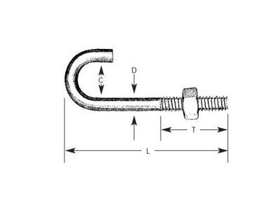 Lexco Cable J6-7 Zinc Chromate J-Bolts - Image 1