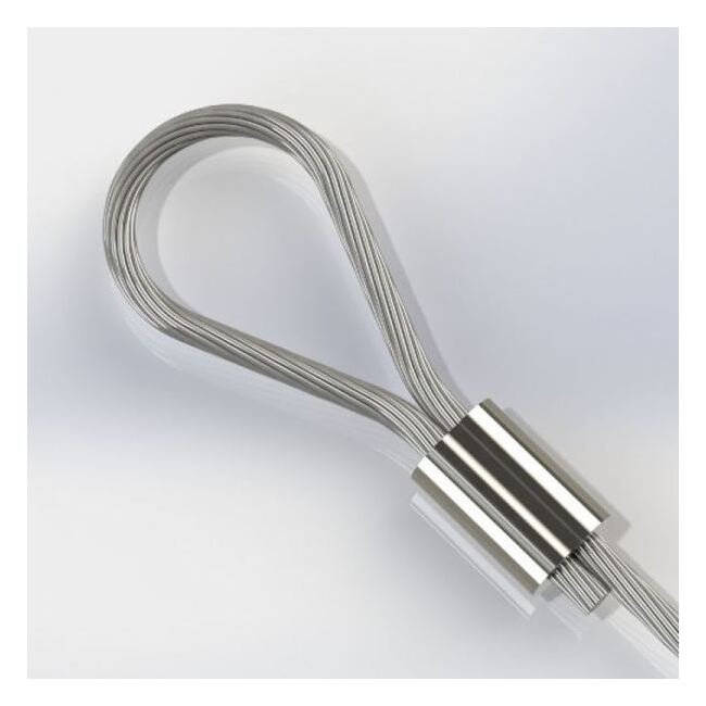 1.11 Inch (in) Fitting Length and 0.188 Inch (in) Maximum Mating Cable Diameter Military Speciation (MS) Stainless Steel Wire Rope Loop Sleeve for Cable Assemblies - Image 1