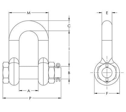 Bolt Type Shackles Dee Type 1 3/4in Hot Dip Galvanized - Image 2