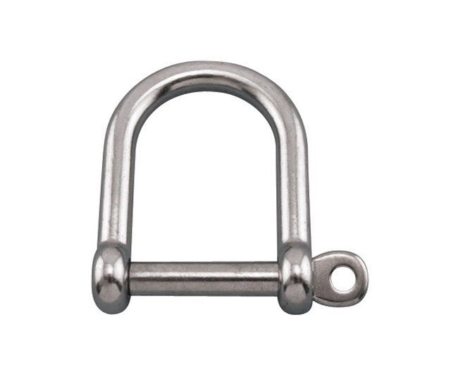316 Stainless Steel Wide D Shackle with Screw Pin - 1/4 Inch - Image 1