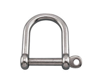 316 Stainless Steel Wide D Shackle with Screw Pin - 1/4 Inch