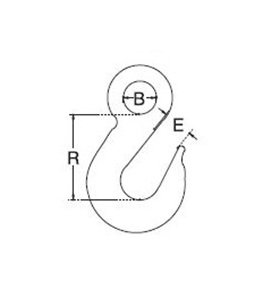 Stainless Steel T316 Overhead Lifting Eye Slip Hook - 5/16" - Image 2