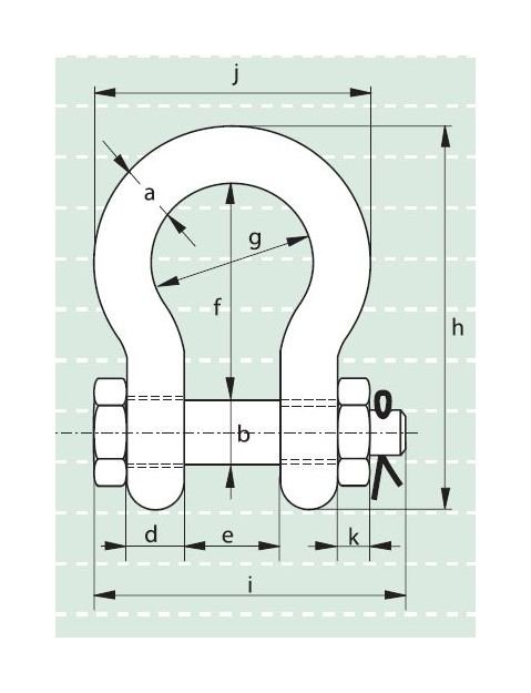Green PinÂ® Standard Bow Shackles with Safety Bolt - Hot Dip Galvanized - Image 2