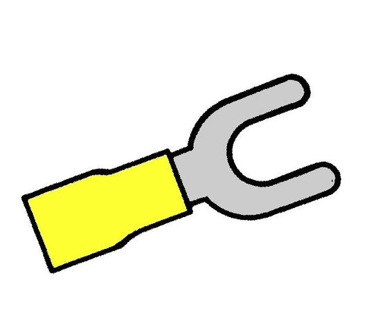 Spade Tongue Terminal 12-10 AWG Insulated Solderless Connector - Image 1
