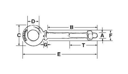 Chicago Hardware Drop Forged Eye Bolts Shoulder - Machine Thread - Image 2