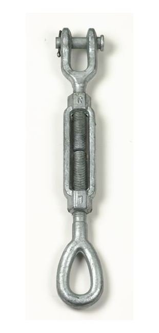 Hot Dip Galvanized Drop Forged Turnbuckle Jaw & Eye - 1" x 12" - WLL 10,000 lbs - Image 1