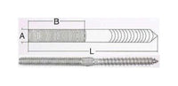 Stainless Steel T316 Left Hand Hanger Bolt 3/8"-16