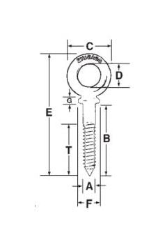 Chicago Hardware 1/4" x 2" Screw Thread Eye Bolts Regular - Image 3