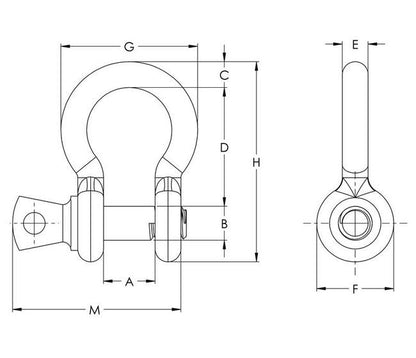 Galvanized Drop Forged Anchor Shackles Screw Pin - Image 2