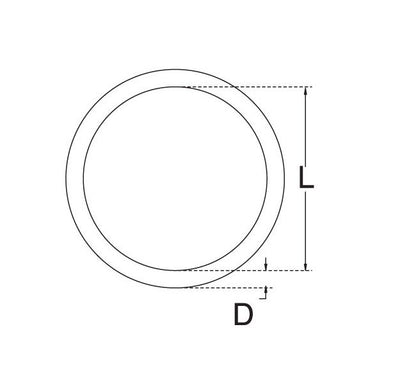 Stainless Steel Round Rings D-Rings 1/8" x 1-3/16" - Image 2