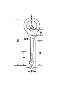 Chicago Hardware Drop Forged Ring Bolts - Machine Thread - Image 2