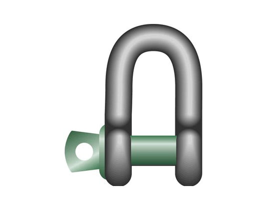 Green PinÂ® Dee Shackles with Screw Collar Pin - Hot Dip Galvanized - Image 1