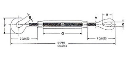 Galvanized Drop Forged Turnbuckles Hook & Eye - Image 2