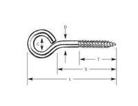 Heavy-Duty Lag Screw Thread Eye Bolts 3/8"