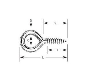 Lexco Cable Manufacturing Zinc Chromate Screw Eye Bolts - Image 1