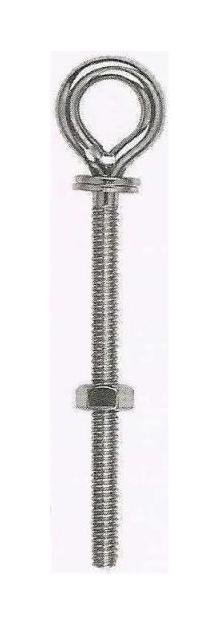 Stainless Steel Plain Eye Bolt T316 - 1/4" - 20, 400lbs WLL - Image 1