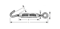 Aluminum Turnbuckles with Zinc Chromate Steel Hook and Eye