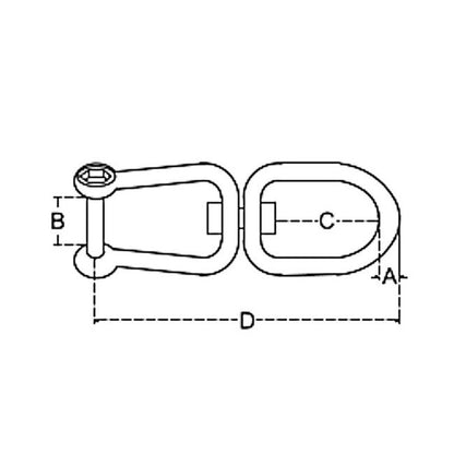 Stainless Steel Jaw & Eye Swivel with Flush Pin - Image 2