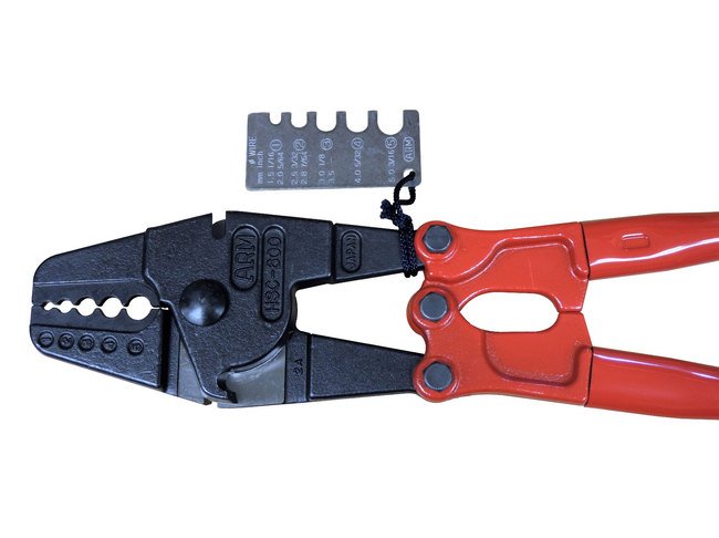 5-Cavity Hand Swager with Cutter for Cable Diameters 1/16" to 3/16" - Image 1