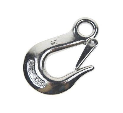 Stainless Steel Eye Slip Hook with Safety Latch - T316 Grade - Image 1