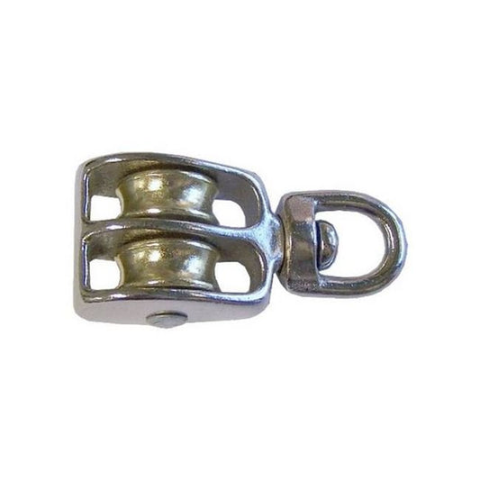 Heavy Duty Double Wheel Swivel Eye Pulley - Image 1