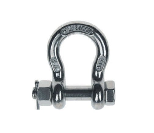 3/4 in T-316 Stainless Steel Load Rated Bolt Pin Anchor Shackle - Image 1