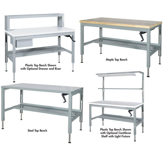 72-Inch Plastic Hydraulic Ergonomic Work Bench - Image 1