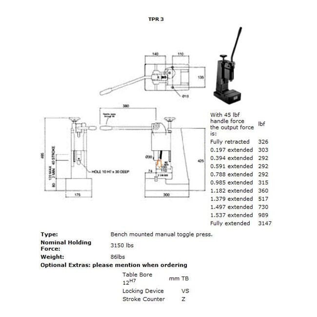Industrial Bench Mounted Toggle Press - Image 1