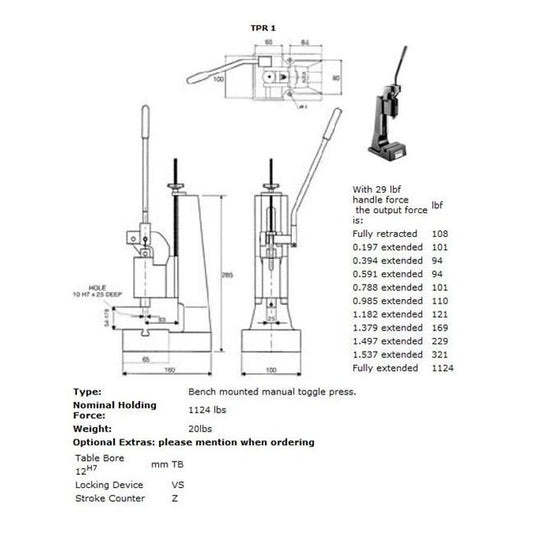 Industrial Bench Mounted Toggle Press - Image 1
