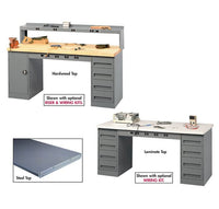 72-Inch Laminate Electronic Workbench with Modular Cabinet