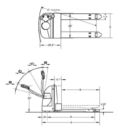 Big Joe WPT45 Electric Power Pallet Truck, 27 x 60 in Forks - Image 2
