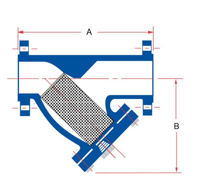 Sure Flow YF150 6-Inch Class 150 Flanged Cast Steel Y Strainer - Image 2