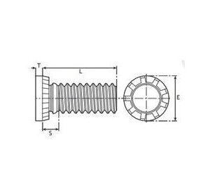 Bisco M8 Thread Stainless Steel Self-Clinching Blind Stud - 25mm Length