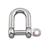 316 Stainless Steel Straight D Shackle with Captive Pin