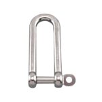 Stainless Steel Long D Shackle with Secure Captive Pin