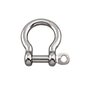 Marine Grade Stainless Steel Bow Shackle with Secure Captive Pin