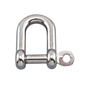 316 Stainless Steel Straight D Shackle with Captive Pin